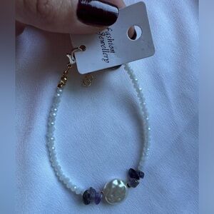 Fashion Jewelry White Beaded Bracelet